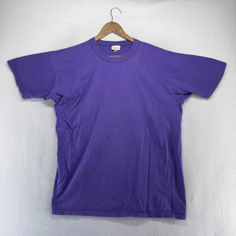 Vintage Blank Shirt Men's Large Purple Single Stitch Made in USA Crewneck 80s